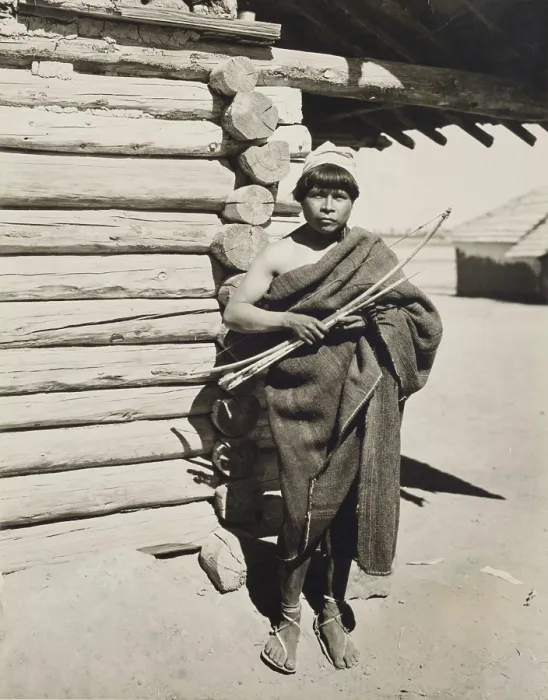 Framed Print : Untitled (man holding bow and arrow, New Mexico), c.between 1920 and 1940. Creator: Guillermo Bravo Framed Print : Untitled (man holding bow and arrow, New Mexico), c.between 1920 and 1940. Creator: Guillermo Bravo