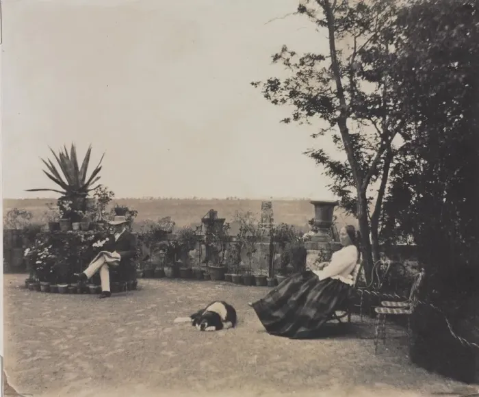 Framed Print : Untitled (Man and Woman Relaxing), c. 1854. Creator: Louis Pierre Theophile Dubois de Nehaut Framed Print : Untitled (Man and Woman Relaxing), c. 1854. Creator: Louis Pierre Theophile Dubois de Nehaut