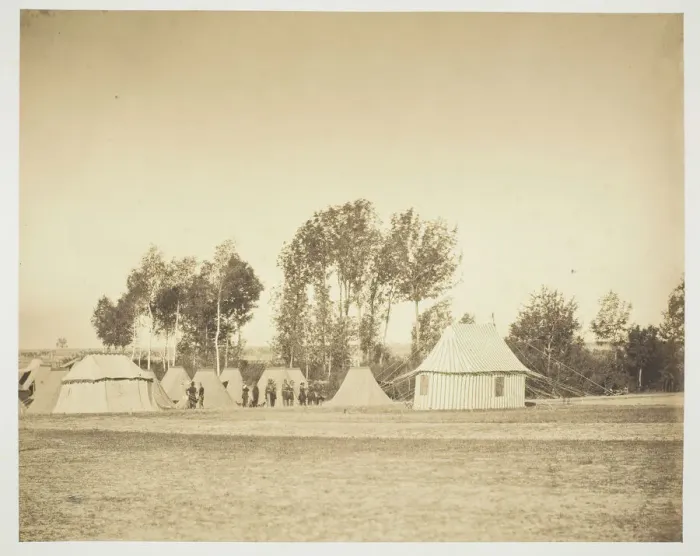 Framed Print : Untitled [officers], 1857. Creator: Gustave Le Gray