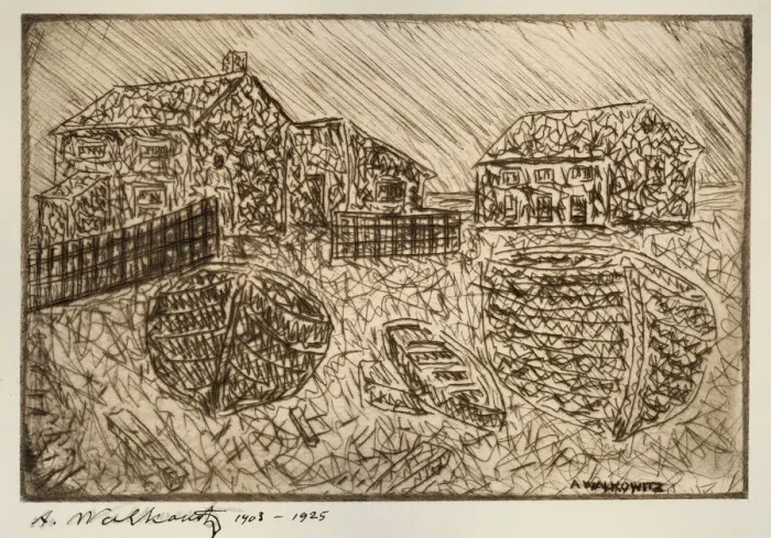 Framed Print : Untitled (One Of Six Prints), 1903-1925. Creator: Abraham Walkowitz