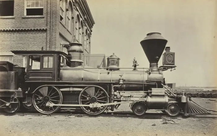 Framed Print : Untitled (Pennsylvania Railroad Engine), c. 1868. Creator: Unknown Framed Print : Untitled (Pennsylvania Railroad Engine), c. 1868. Creator: Unknown