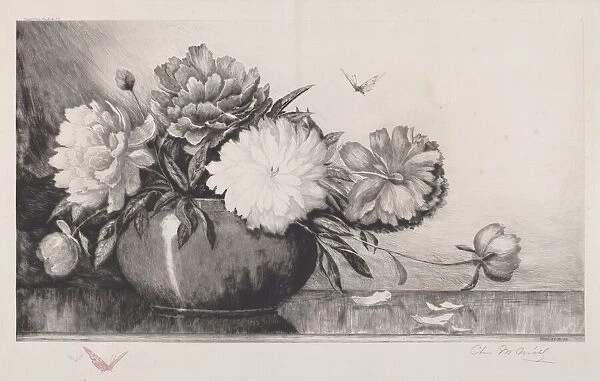 Untitled (Peonies in a Bowl), 1890. Creator: Charles Frederick William Mielatz