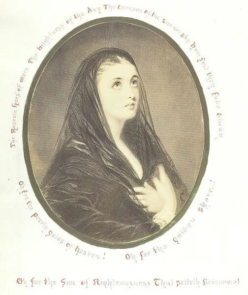 Untitled [pious woman in a veil], 1868. Creator: Georgina Cowper