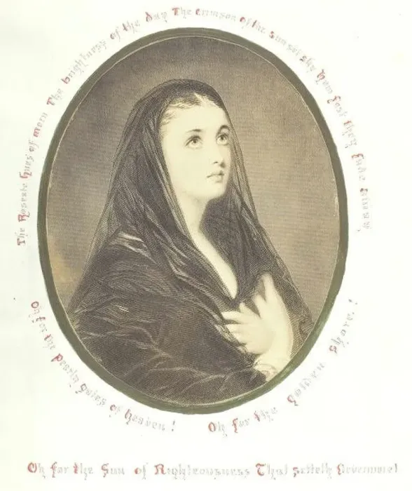 Framed Print : Untitled [pious woman in a veil], 1868. Creator: Georgina Cowper