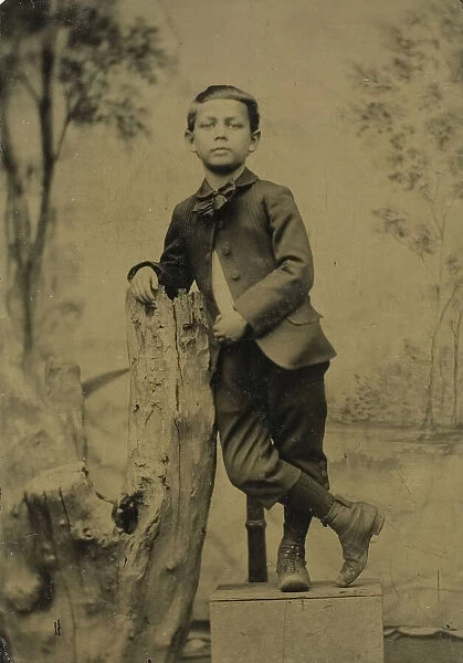 Untitled (Portrait of Boy Leaning), 1850  /  99. Creator: Unknown