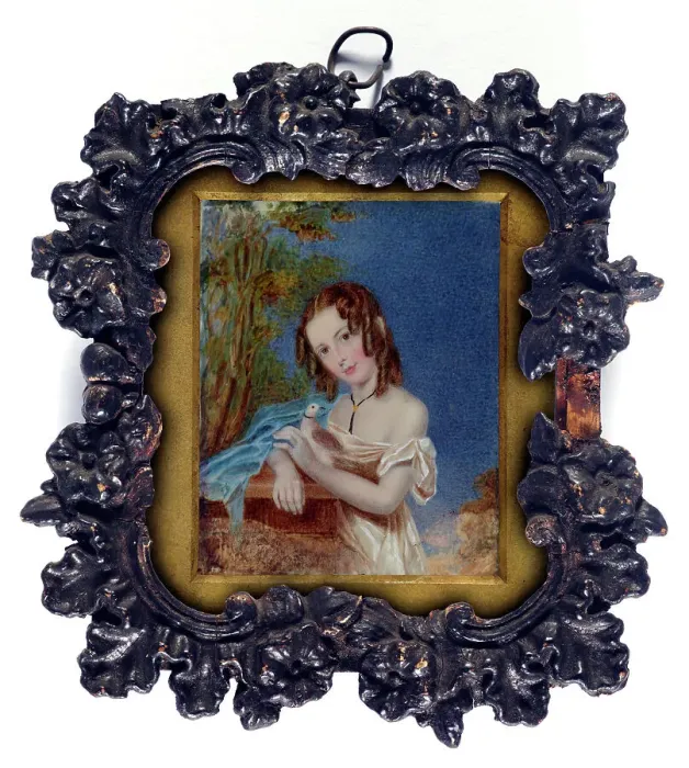 Framed Print : Untitled [portrait of Miss Dugdale], 15 August 1835. Creator: Philip Augustus Barnard