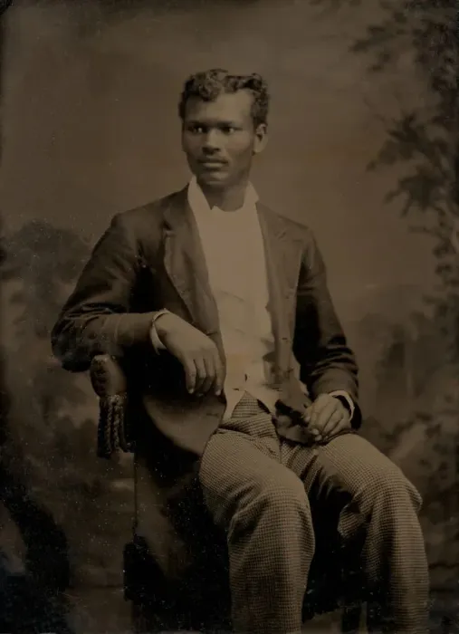 Framed Print : Untitled (Portrait of a Seated Man), 1875. Creator: Unknown Framed Print : Untitled (Portrait of a Seated Man), 1875. Creator: Unknown
