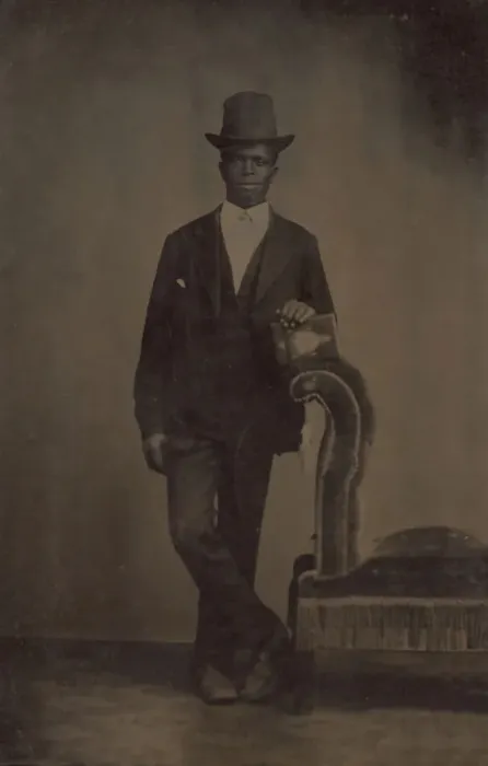 Framed Print : Untitled (Portrait of a Standing Man), 1875. Creator: Unknown Framed Print : Untitled (Portrait of a Standing Man), 1875. Creator: Unknown