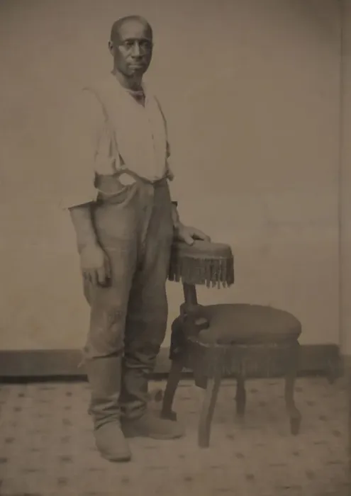 Framed Print : Untitled (Portrait of a Standing Man), 1875. Creator: Unknown Framed Print : Untitled (Portrait of a Standing Man), 1875. Creator: Unknown