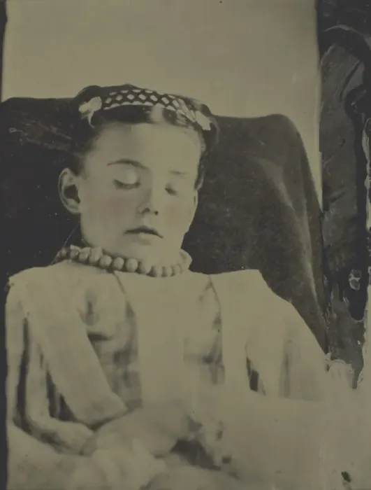 Framed Print : Untitled (postmortem portrait of a child), c. 1870. Creator: Unknown Framed Print : Untitled (postmortem portrait of a child), c. 1870. Creator: Unknown