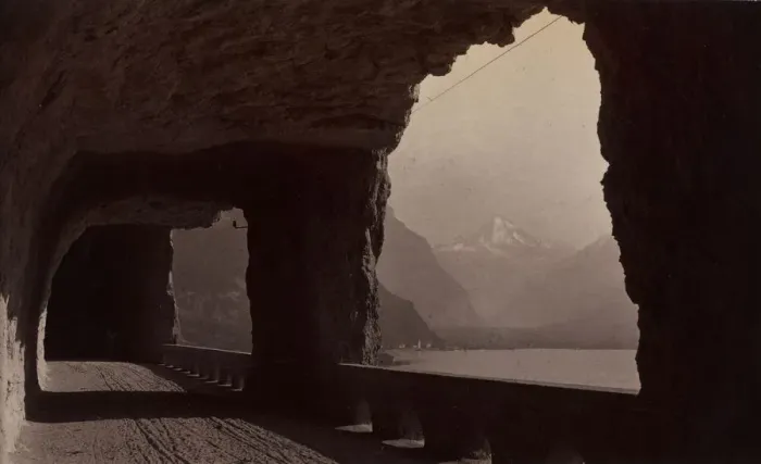 Framed Print : Untitled (Rocky Arcade), 19th century. Creator: Unidentified Photographer Framed Print : Untitled (Rocky Arcade), 19th century. Creator: Unidentified Photographer