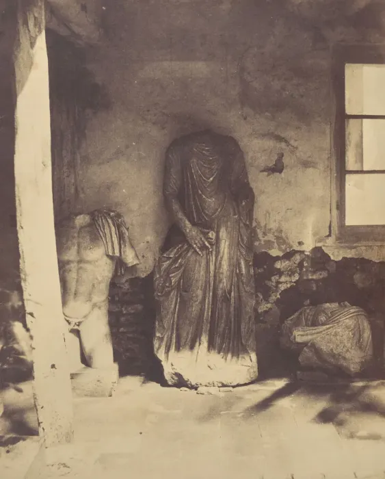 Framed Print : Untitled [Roman sculptures, Cherchell Museum], 1856. Creator: John Beasley Greene