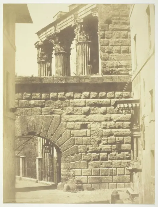 Framed Print : Untitled (Roman wall with gate), c. 1857. Creator: Robert MacPherson Framed Print : Untitled (Roman wall with gate), c. 1857. Creator: Robert MacPherson