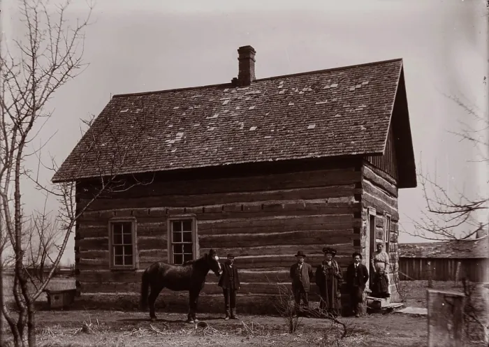 Framed Print : Untitled (rustic home, Detroit, Michigan), between 1910 and 1935, printed c1975. Creator: Unknown Framed Print : Untitled (rustic home, Detroit, Michigan), between 1910 and 1935, printed c1975. Creator: Unknown