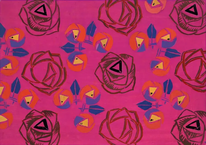 Framed Print : Untitled (Textile design no V), c1925. Creator: Frances Hodgkins