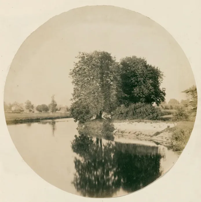 Framed Print : Untitled [The Thames near Weybridge], c. 1856. Creator: Henry White