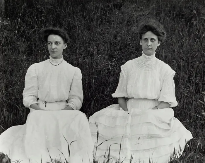 Framed Print : Untitled (Two Women in White), c1900, printed 1980. Creator: Wendell Hotter Framed Print : Untitled (Two Women in White), c1900, printed 1980. Creator: Wendell Hotter