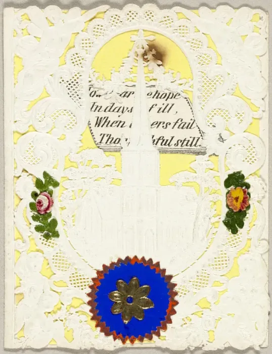 Framed Print : Untitled Valentine (Church), 1850 / 55. Creator: George Kershaw Framed Print : Untitled Valentine (Church), 1850 / 55. Creator: George Kershaw