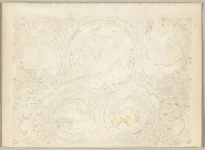 Framed Print : Untitled Valentine (Cupid on the Back of a Dog), 1850 / 59. Creator: George Meek Framed Print : Untitled Valentine (Cupid on the Back of a Dog), 1850 / 59. Creator: George Meek
