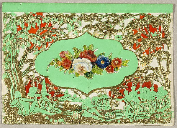 Untitled Valentine (Flowers on Green Background), 1860 / 69. Creator: Unknown