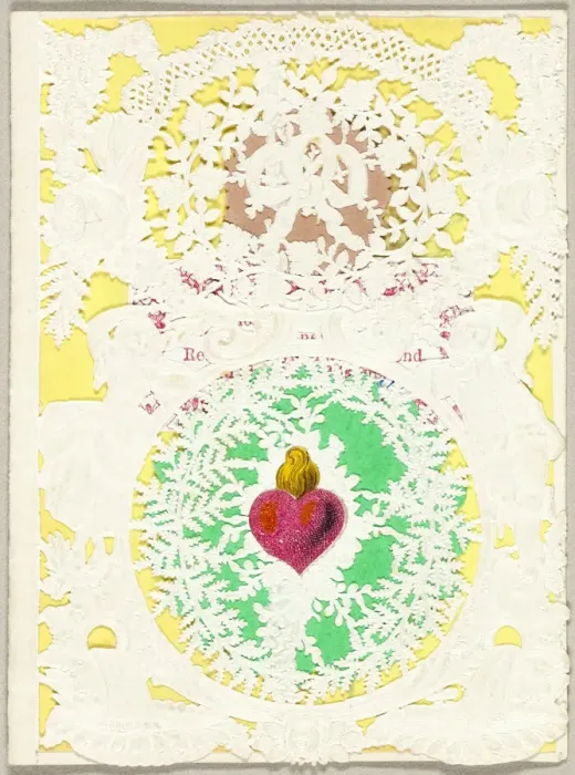 Framed Print : Untitled Valentine (Heart on Fire), 1850 / 59. Creator: John Windsor Framed Print : Untitled Valentine (Heart on Fire), 1850 / 59. Creator: John Windsor