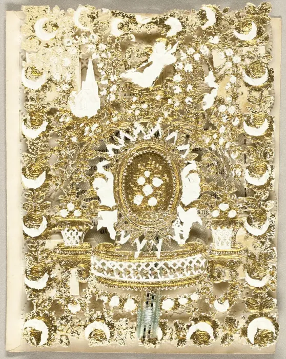 Framed Print : Untitled Valentine (Putti Surrounding a Cameo), 1855 / 59. Creator: G. Ingram Framed Print : Untitled Valentine (Putti Surrounding a Cameo), 1855 / 59. Creator: G. Ingram