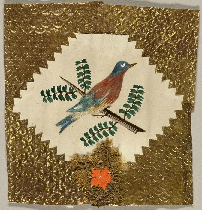 Framed Print : Untitled Valentine (Robin on a Branch), n.d. Creator: Unknown