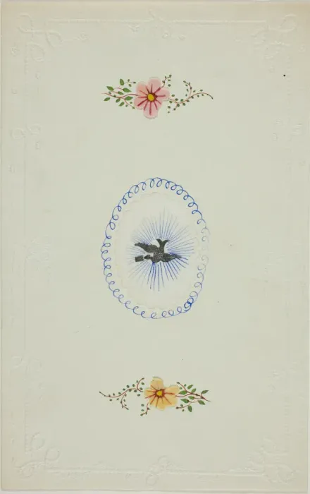 Framed Print : Untitled Valentine (Silver Dove), c. 1850. Creator: George Kershaw Framed Print : Untitled Valentine (Silver Dove), c. 1850. Creator: George Kershaw