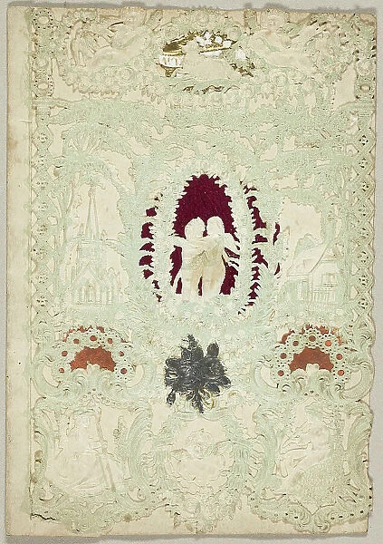 Untitled Valentine (Two Putti in a Wreath), 1850 / 59. Creator: Esther Howland