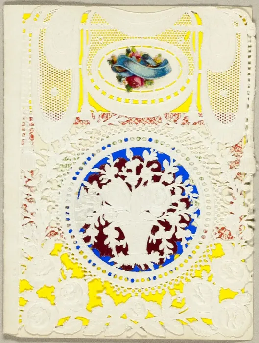 Framed Print : Untitled Valentine (Vase of Flowers), 1850  /  59. Creator: George Meek