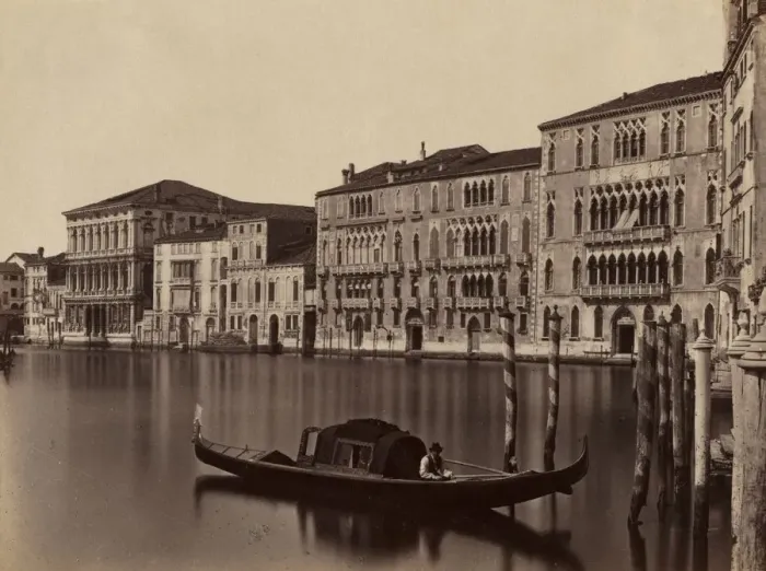 Framed Print : Untitled (Venetian Gondola), late 19th Century. Creator: Unidentified Photographer Framed Print : Untitled (Venetian Gondola), late 19th Century. Creator: Unidentified Photographer