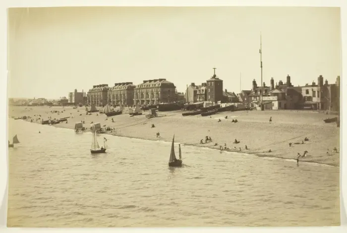 Framed Print : Untitled (Victoria Parade, Deal), 1850-1900. Creator: Unknown Framed Print : Untitled (Victoria Parade, Deal), 1850-1900. Creator: Unknown