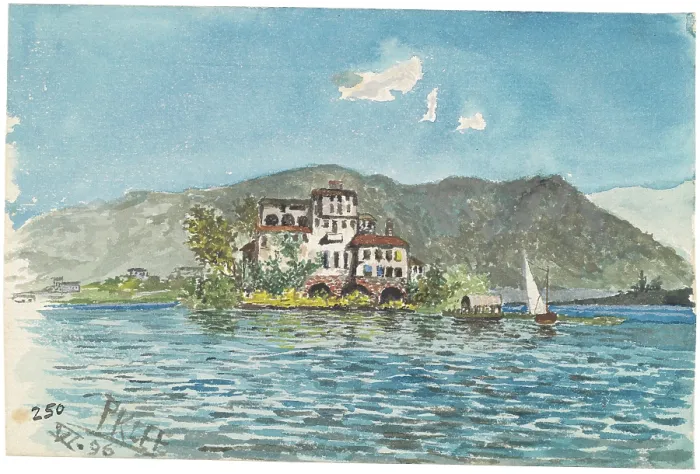 Framed Print : Untitled (Villa at Langensee), 1896. Creator: Klee, Paul (1879-1940)