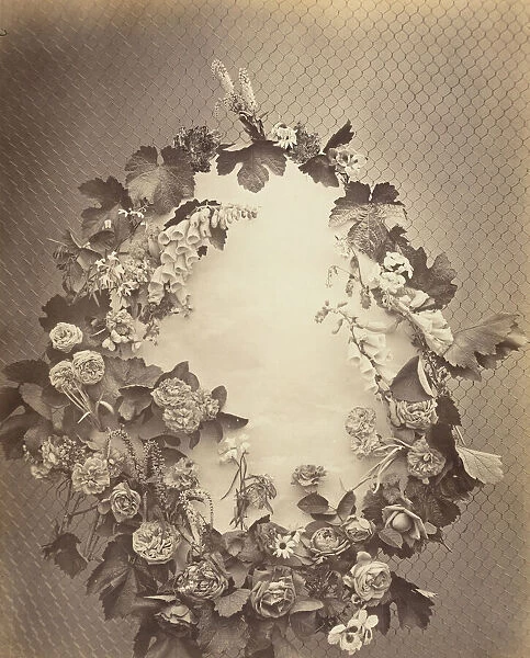 Untitled [wreath], c. 1864. Creator: Charles Aubry