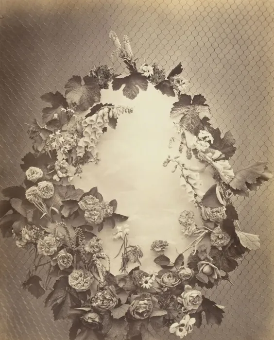 Framed Print : Untitled [wreath], c. 1864. Creator: Charles Aubry