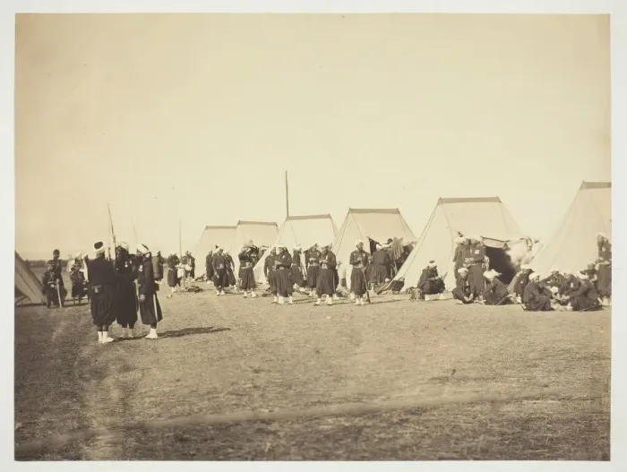 Framed Print : Untitled [Zouaves], 1857. Creator: Gustave Le Gray