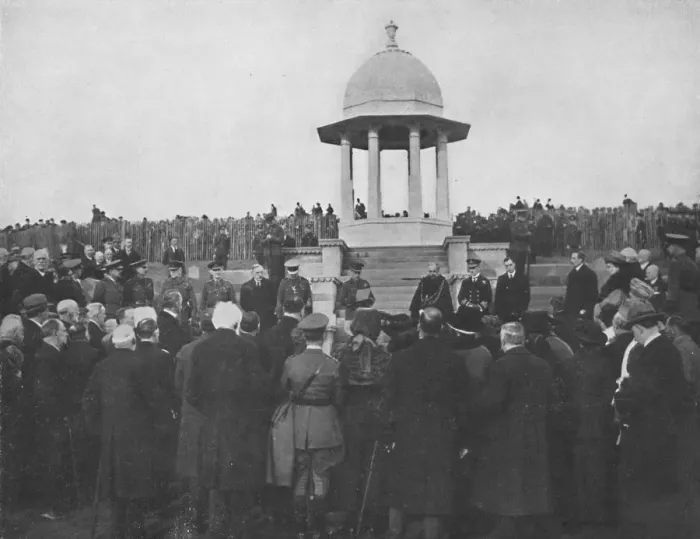 Framed Print : Unveiling of the Chattri by H. R. H. The Prince of Wales, 1st February 1921, (1939) Framed Print : Unveiling of the Chattri by H. R. H. The Prince of Wales, 1st February 1921, (1939)