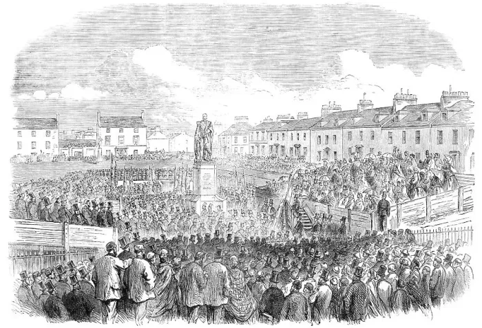 Framed Print : Unveiling the statue of the late Lord Eglinton at Ayr, 1865. Creator: Unknown Framed Print : Unveiling the statue of the late Lord Eglinton at Ayr, 1865. Creator: Unknown