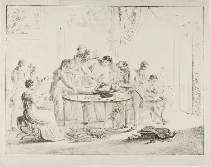 Framed Print : Unwrapping the Mummy, before 1825. Creator: Harriet Cheney Framed Print : Unwrapping the Mummy, before 1825. Creator: Harriet Cheney