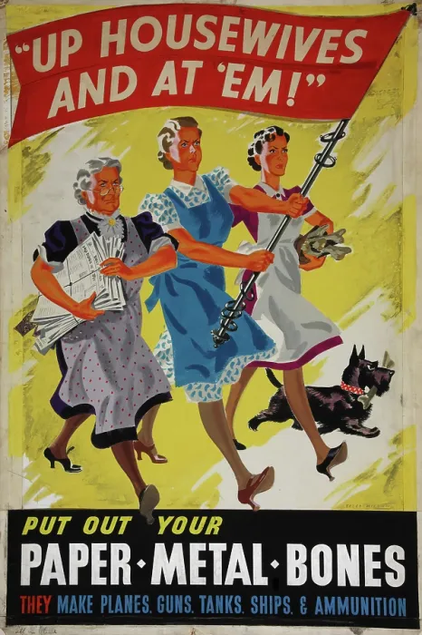 Framed Print : 'Up Housewives and at Em!', British poster, World War II, c1939-c1945 Framed Print : 'Up Housewives and at Em!', British poster, World War II, c1939-c1945