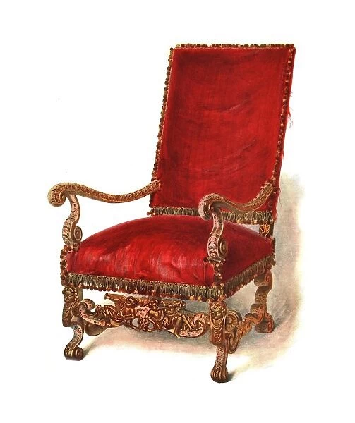 Upholstered chair, 1905. Artist: Shirley Slocombe