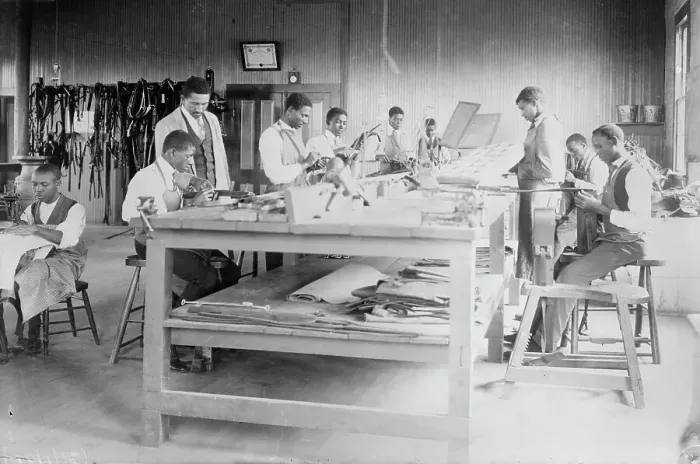 Framed Print : Upholstery class, Tuskegee, between c1910 and c1915. Creator: Bain News Service Framed Print : Upholstery class, Tuskegee, between c1910 and c1915. Creator: Bain News Service