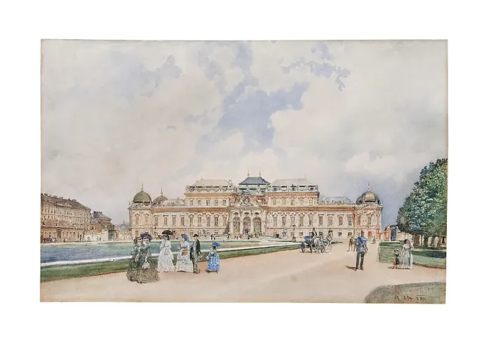 Framed Print : The Upper Belvedere in Vienna, 1872. Creator: Alt, Rudolf von (1812-1905) Framed Print : The Upper Belvedere in Vienna, 1872. Creator: Alt, Rudolf von (1812-1905)