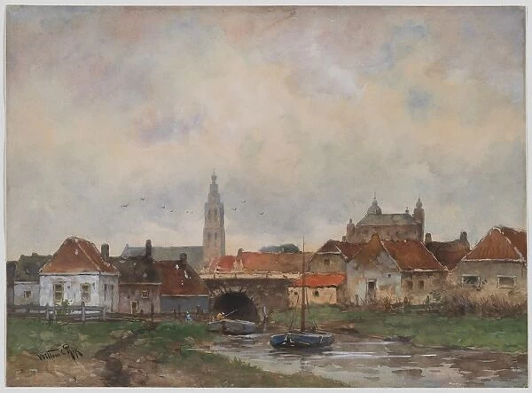 Upper Lock at Steenbergen, 1800s. Creator: Willem C Rik (Dutch)