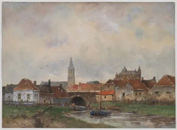 Framed Print : Upper Lock at Steenbergen, 1800s. Creator: Willem C Rik (Dutch) Framed Print : Upper Lock at Steenbergen, 1800s. Creator: Willem C Rik (Dutch)