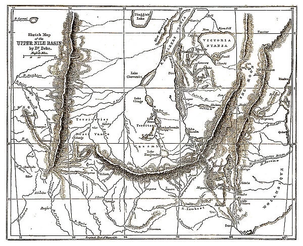 'Upper Nile Basin Map; The regions of the Cazembe, 1875. Creator: Charles Tilstone Beke