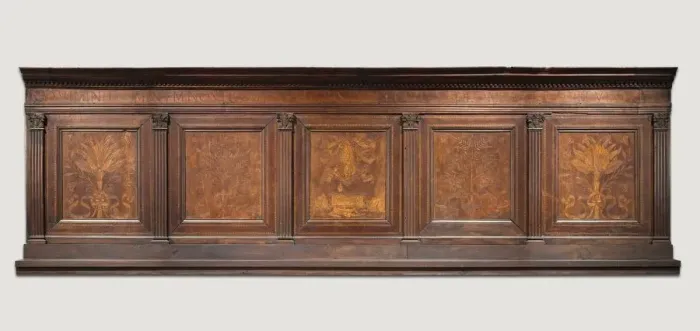 Framed Print : Upper Paneling from a Sacristy Armoire, c. 1460-1475. Creator: Giuliano da Maiano (Italian Framed Print : Upper Paneling from a Sacristy Armoire, c. 1460-1475. Creator: Giuliano da Maiano (Italian