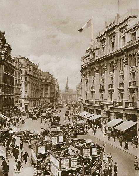 Upper part of Regents Street, London, c1910s-c1920s(?)