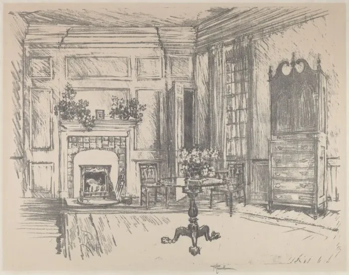 Framed Print : The Upper-room, Stenton, 1912. Creator: Joseph Pennell Framed Print : The Upper-room, Stenton, 1912. Creator: Joseph Pennell