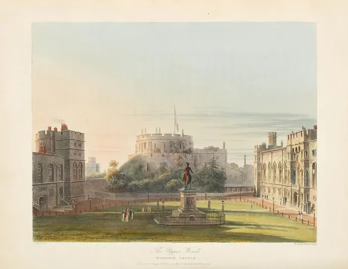 Framed Print : The Upper Ward of Windsor Castle, 1819. Creator: Wild, Charles (1781-1835) Framed Print : The Upper Ward of Windsor Castle, 1819. Creator: Wild, Charles (1781-1835)